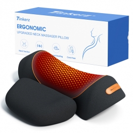 3 in-1 Cordless Neck Massager Pillow with Heat, Vibration & Traction | 2026 Upgraded Ergonomic Neck Pillow for Daily Muscle Relaxation, Cordless & USB-C Charging