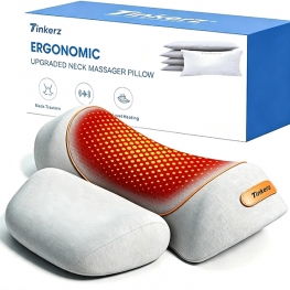 3 in-1 Cordless Neck Massager Pillow with Heat, Vibration & Traction | 2026 Upgraded Ergonomic Neck Pillow for Daily Muscle Relaxation, Cordless & USB-C Charging