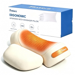 3 in-1 Cordless Neck Massager Pillow with Heat, Vibration & Traction | 2026 Upgraded Ergonomic Neck Pillow for Daily Muscle Relaxation, Cordless & USB-C Charging
